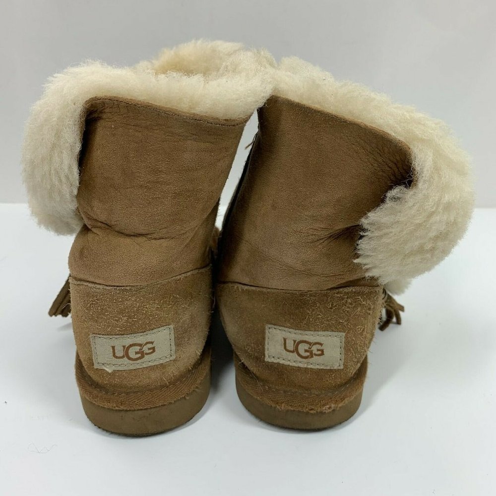 Ugg Little Girls Brown Suede Pull On Boots Shoes 2 - Picture 5 of 8